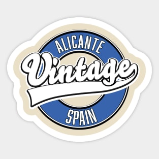 Alicante spain retro style logo, Sticker